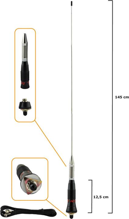 Actual product image PNI SUPER STAR P-145 CB radio antenna