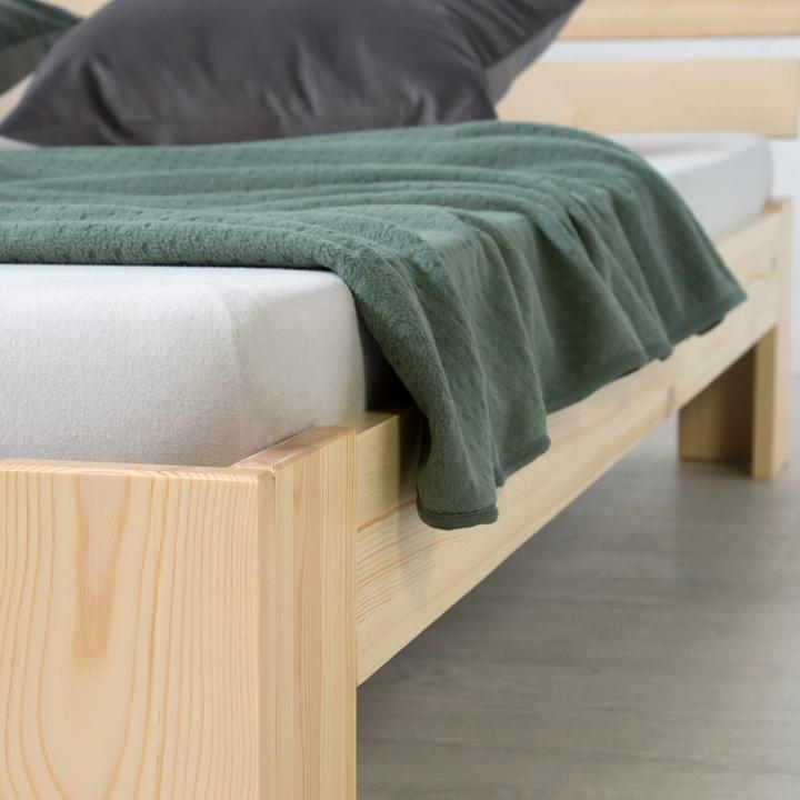 Produktbild Jamb Einzelbett Holzbett 90x200cm Natur (90 x 200 cm)