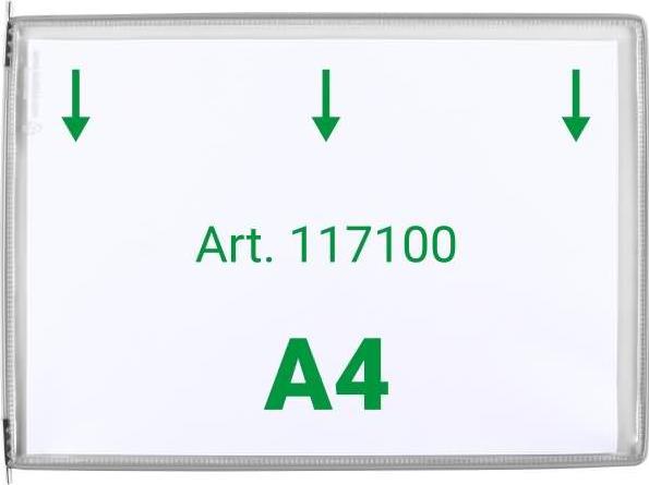 Tarifold 20 Sichttafeln mit 5 Aufsteckreitern DIN A4 quer grau, Öffnung oben