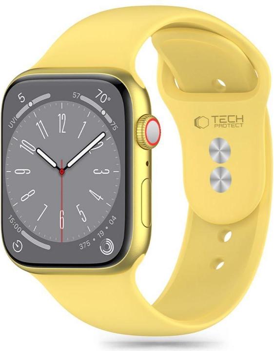 Tech-Protect Silicone Strap for Apple Watch 4 / 5 / 6 / 7 / 8 / 9 / SE (38 / 40 / 41 mm) - Yellow (TPU)