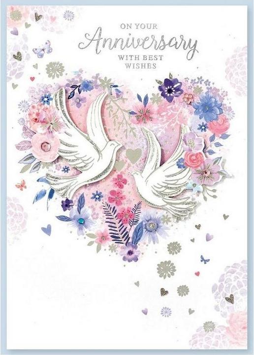 Produktbild Simon Elvin Traditionell Grusskarte On Your Anniversary 6erPack WhiteboardPapier (6 Stk.)