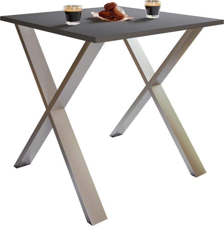 Produktbild Ebuy24 Esstisch XonaX silberfarben (80 x 80 x 76 cm)