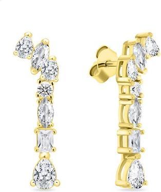 Brilio Silver - Luxury gold-plated earrings with zircons EA998Y