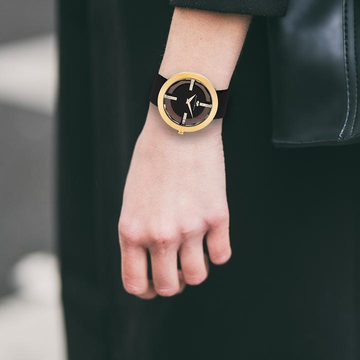 Produktbild Damen Quarzuhr Lucrezia Echtleder schwarz - 4336 (Analoguhr, 42 mm)