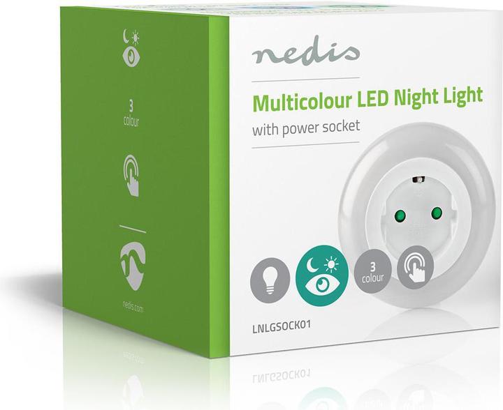 Produktbild Nedis Plug-In-LED-Nachtlicht | Tag/Nacht Sensor | 3680 W | 10 lm | Blau / Grün / Weiss