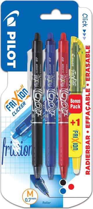 Pilot FriXion Clicker + Light gratis (Mehrfarbig, 4 x)
