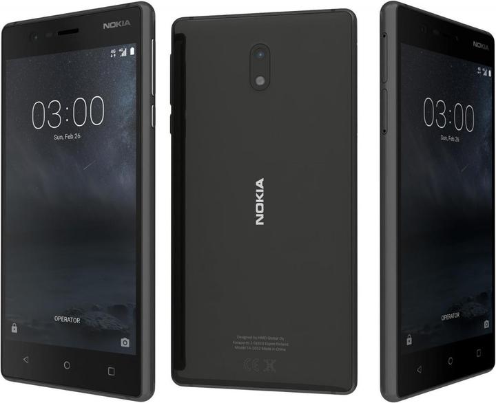 Image du produit Nokia 3 (16 Go, Noir mat, 5", Double SIM + SD, 8 Mpx, 4G)