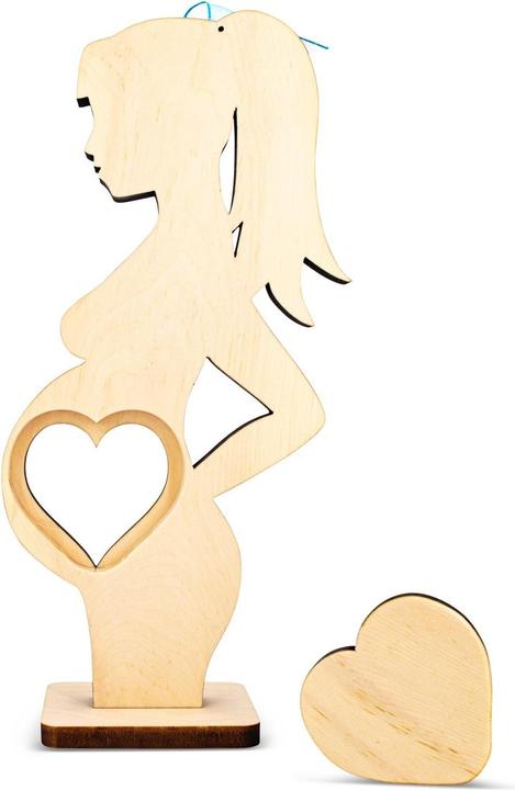 Produktbild ZNatur Schwangere Frau Bilderrahmen aus Zirben Arven Holz Geschenk Deko mit Gravur zur Schwangerscha