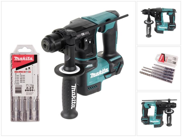 Actual product image Makita DHR 171 Z Cordless hammer drill 18 V 1.2 J SDS plus Brushless + 5-piece drill bit set - without (Rechargeable battery operated)