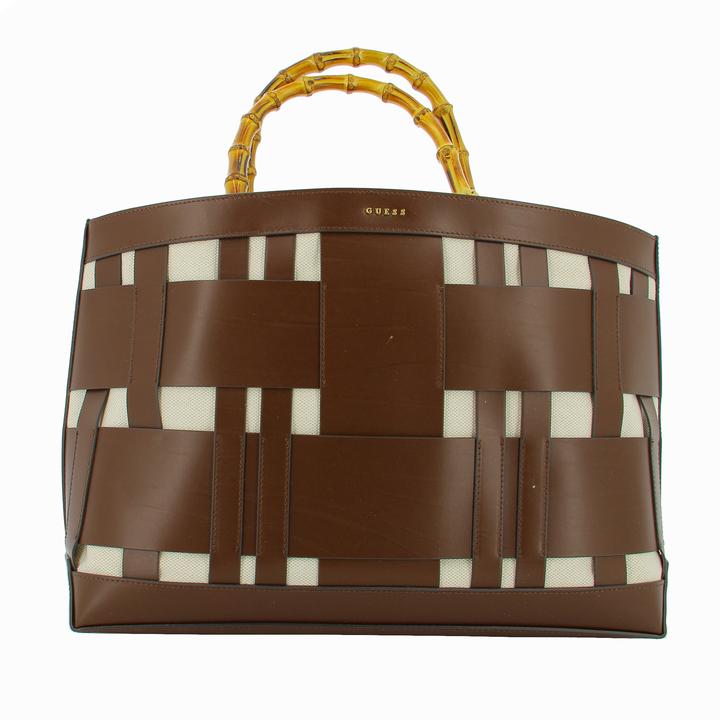 Immagine prodotto Guess Aida, Leather, Textile Handbag, Dark Brown, HWAIDWL2376, 50 x 35 x 1