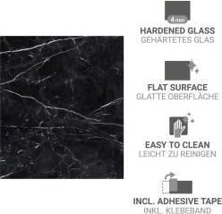 Produktbild Wenko Glasrückwand Marmor schwarz