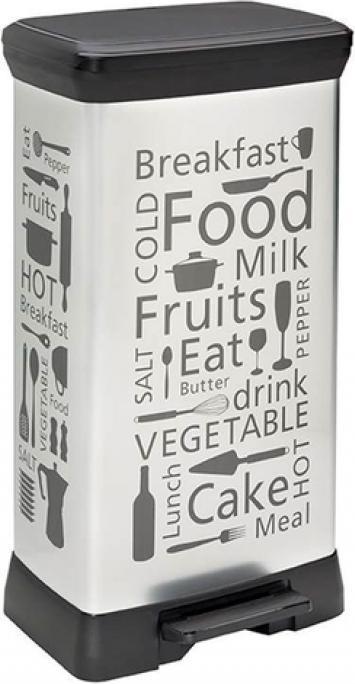 Image du produit Curver Une litière pour chat a été trouvée. avec pédale de cuisine en argent (50 l)