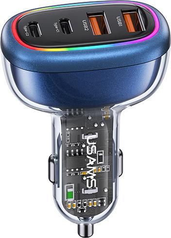 Immagine prodotto Usams Ład. sam. 2xUSB-C 2xUSB-A C34 120W Fast Charge czarny/nero CC169CC02 (US-CC169) (120 W)