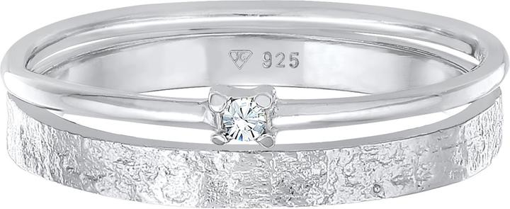 Actual product image Elli Crystal Ring, Organic, Ring Set, Solitaire Ring (58, 925 Silver)