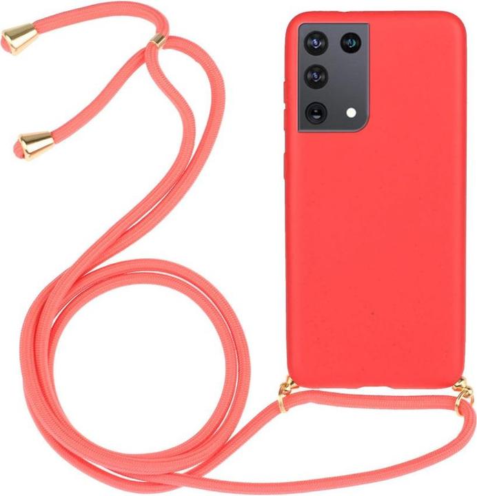 Actual product image Cover-Discount Galaxy S21 Ultra - Case with lanyard red