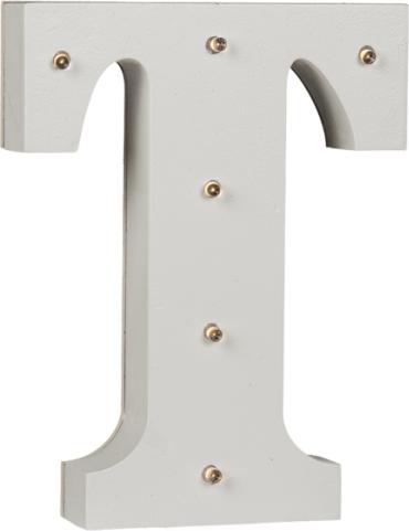 Immagine prodotto Ootb Lettera T illuminata in legno, con 6 LED, circa 16 cm