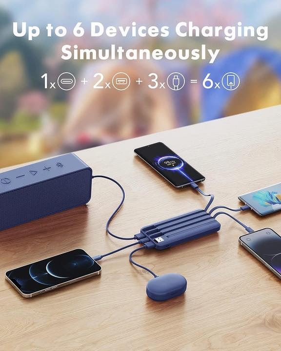 Immagine prodotto Charmast Powerbank mit 4 integrierten Ladekabeln (10000 mAh)