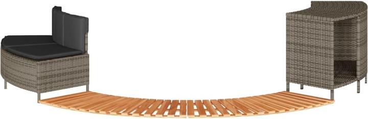Produktbild VidaXL Whirlpool Umrandung Poolumrandung Poolverkleidung Grau Poly Rattan