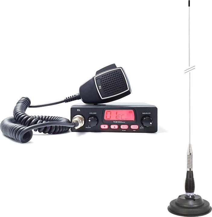 Aim TTi CB TTi TCB-550 EVO radio package, VOX, scan, multi-colour screen, 12-24 V and PNI ML100 antenna with
