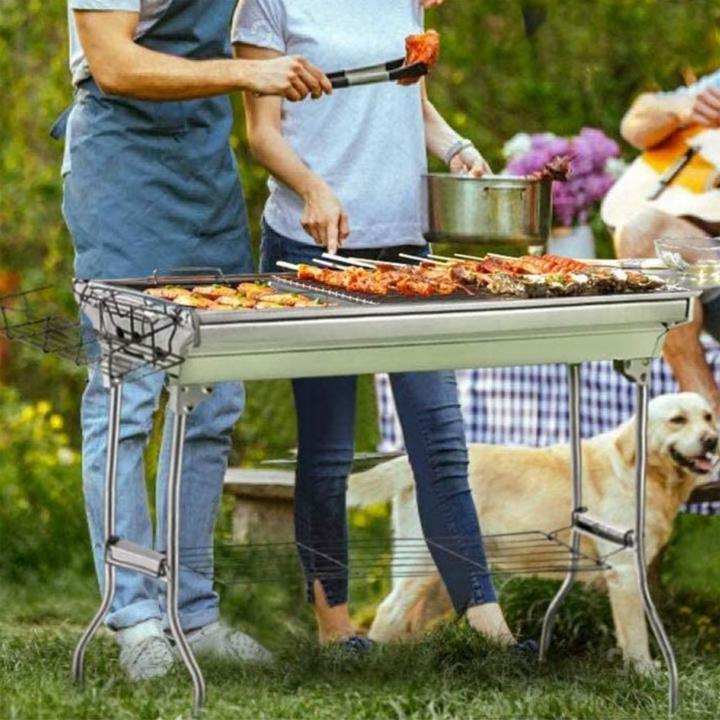 Actual product image JTI Portable barbecue with accessories - stainless steel (60 cm)