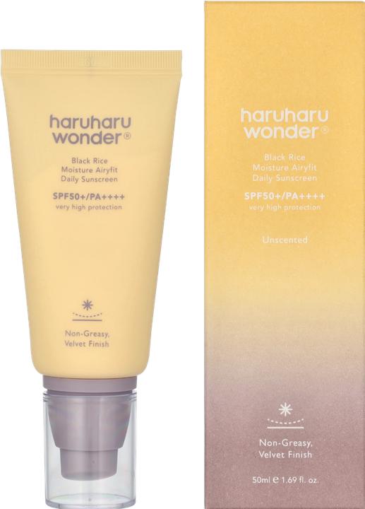 Actual product image Haruharu Wonder Black Rice Moisture Airyfit (Sun cream face, SPF 50, 50 ml, 50 g)
