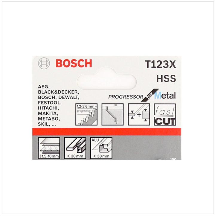 Actual product image Bosch Professional Zubehör PRO Metal thick and thin T123XF jigsaw blade, 100 mm, 5 pcs.