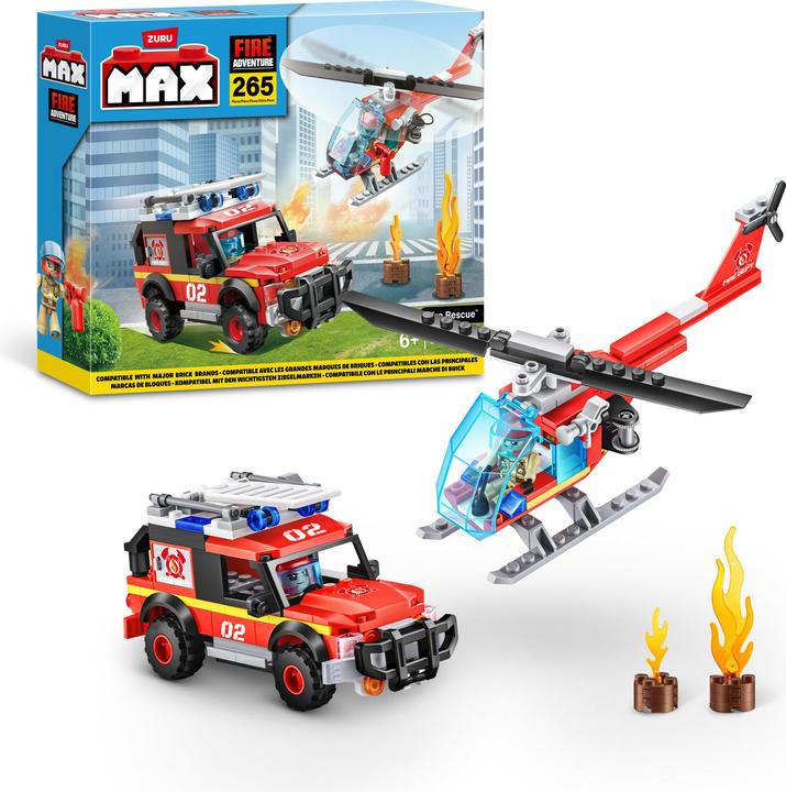 Actual product image Zuru Max City 265-part fire engine