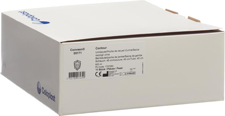 Conveen Beinbeutel Mehrkammer 600ml 45cm Rückventil steril