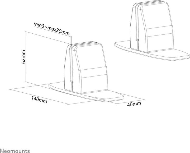 Actual product image Neomounts by Desk Stand for NS-GLSPROTECTXXX - set of 2