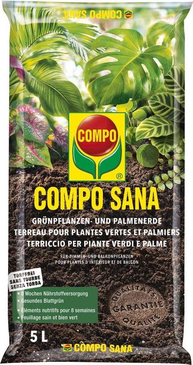 Produktbild Compo SANA Grünpflanzen- und Palmenerde - torffrei (5 l, Erde ohne Torf)