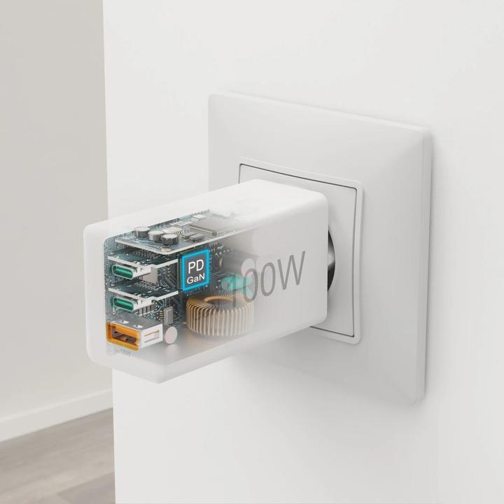 Produktbild Hama Schnellladegerät GaN, 2x USB-C PD, 1x USB-A Q (100 W)