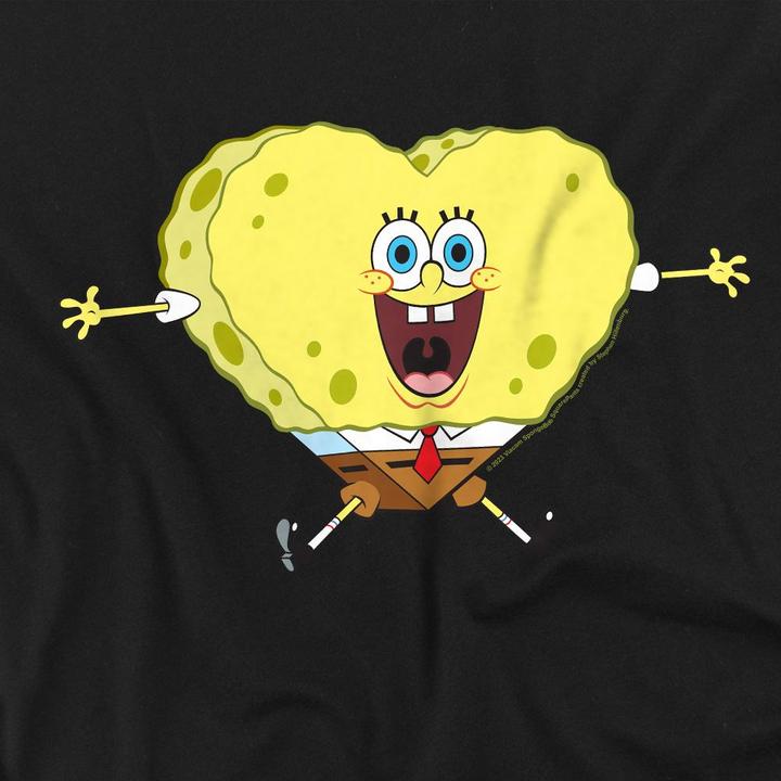 Immagine prodotto Spongebob Squarepants Heart-Shaped Maglietta San Valentino Spugna Uomo (L)