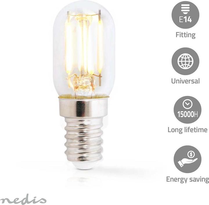 Etichetta energetica Nedis Lampada da frigo | LED | E14 | 1,5 W | T22 (E14, 1.50 W, 100 lm, 1 x, G)