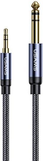 Image du produit Usams Adaptateur jack audio 3,5mm - 6,35mm 1.2m czarnyblack SJ539YP01 US-SJ539 (1.2m, jack 6.3mm, Jack 3.5mm)