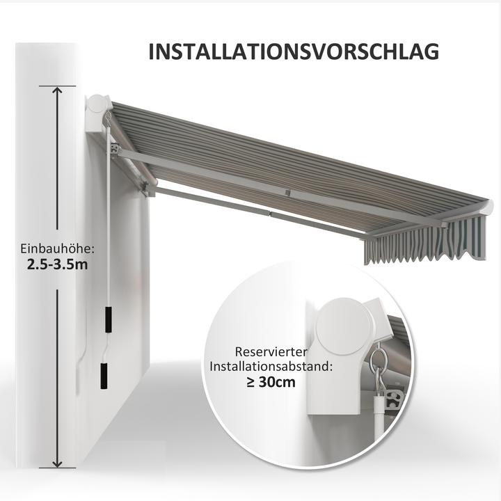 Produktbild Outsunny Gelenkmarkise mit Handkurbel (2.45 m)