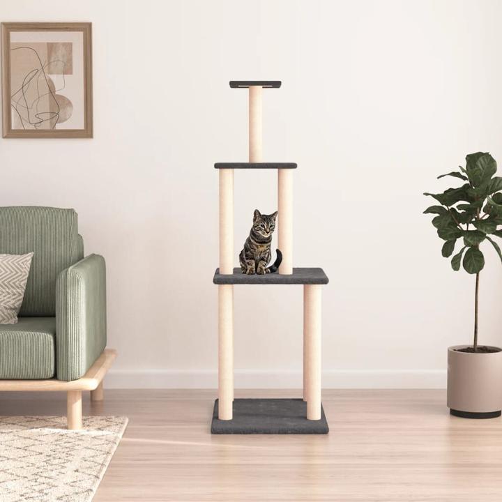 Actual product image VidaXL Kratzbaum mit Sisal-Kratzsäulen 149 cm (149 cm, Dark grey)