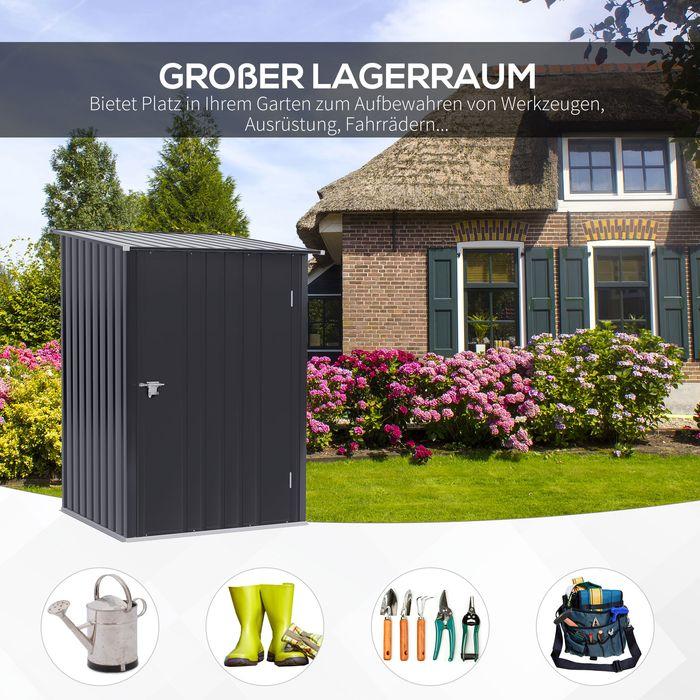 Actual product image Swisshandel24 Garden shed 1x1 m metal garden shed Garden shed 0.92 m² galvanised steel dark grey