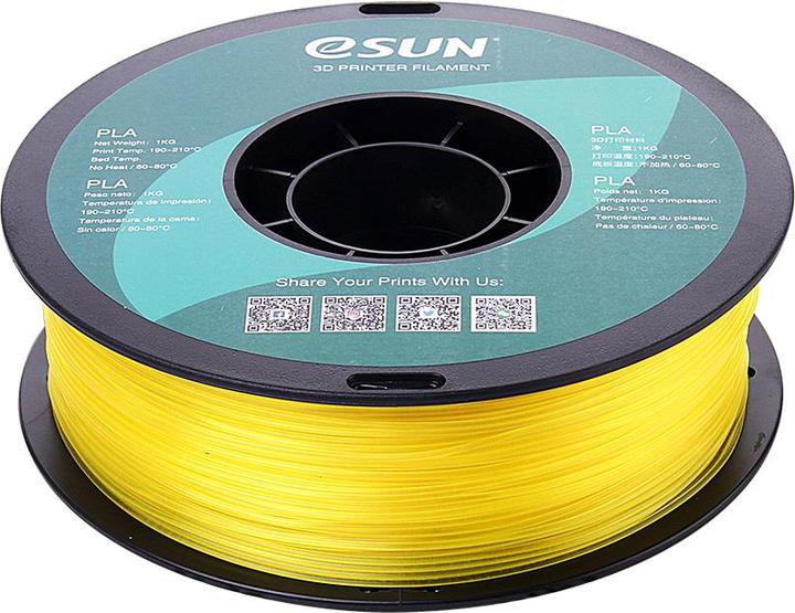 Actual product image eSUN PLA Yellow Transparent Filament 1.75mm 1Kg (PLA, 1.75 mm, 1000 g, Yellow)