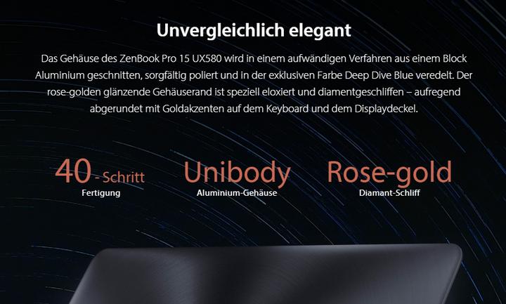 Produktbild ASUS ZenBook Pro 15 UX580GD-BN008T (15.60", Intel Core i7-8750H, 16 GB, 512 GB, CH)