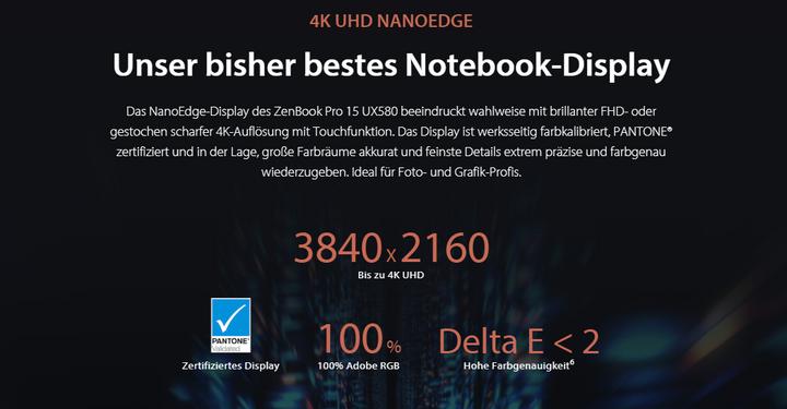 Produktbild ASUS ZenBook Pro 15 UX580GD-BN008T (15.60", Intel Core i7-8750H, 16 GB, 512 GB, CH)