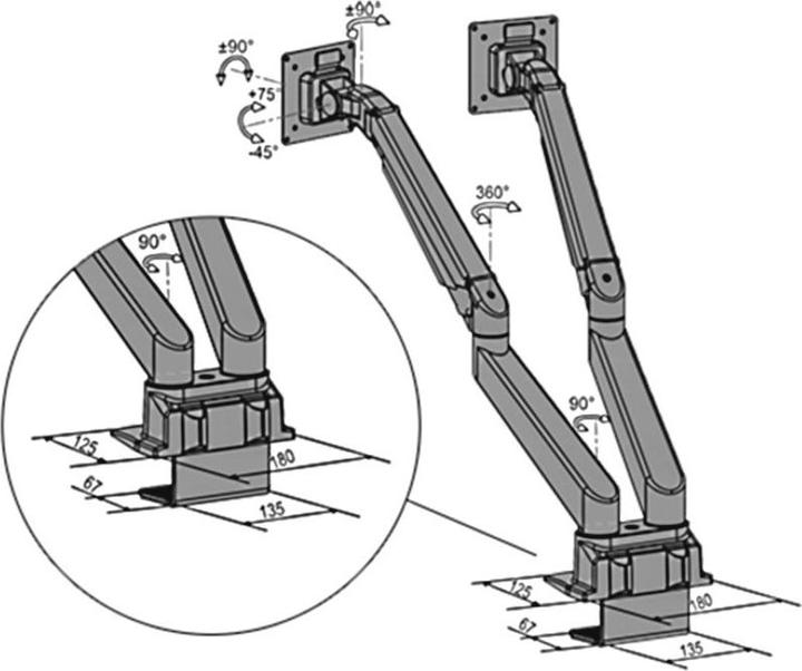 Immagine prodotto Multibrackets Supporto da scrivania Duo (Tavolo)