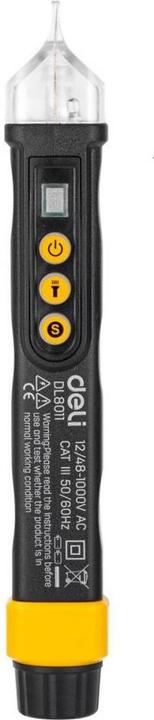 Produktbild Deli Tools Non-contact voltage tester EDL8011, 12/48-1000V AC (black) (CAT III 1000V)