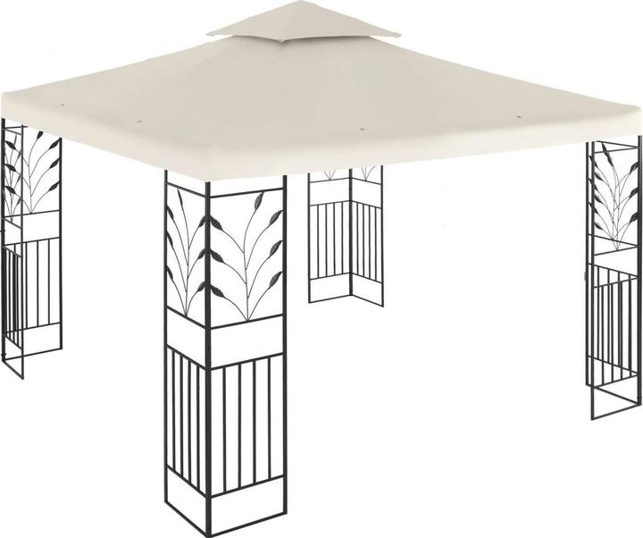 Produktbild Uniprodo UNI PERGOLA 3X3B Gartenpavillon Rankenmotiv Pavillon Festzelt Partyzelt Metall 3x3m beige (300 cm, 300 cm)