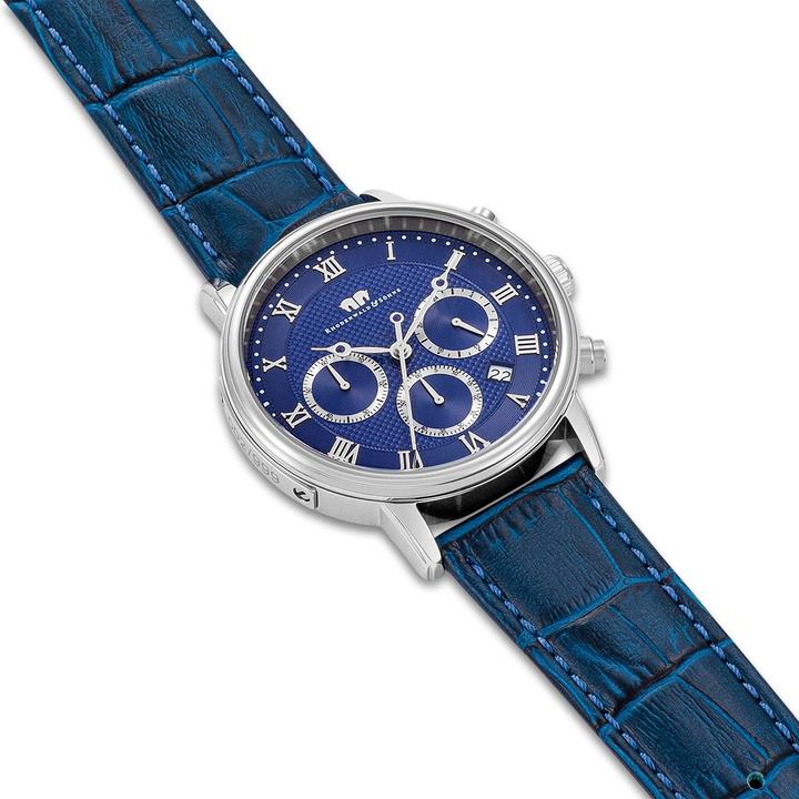 Produktbild Herren Chronograph Moonlight Echtleder blau - 26503 (Chronograph, 40 mm)