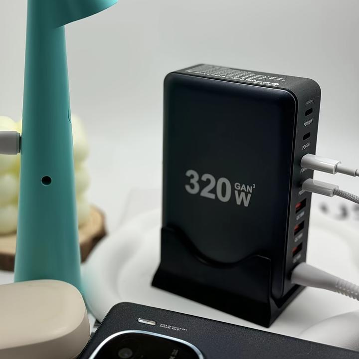 Image du produit PhoneLook Station de charge rapide 320W Hub GaN III USB-C 8 ports pour ordinateurs/tablettes/téléphone avec pr (320 W)