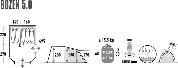 Produktbild High Peak Boxen 5.0 (Tunnelzelt, 0.02 kg, 5 Personen)