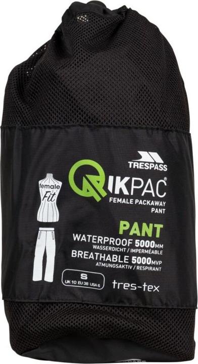 Actual product image Trespass QIKPAC Ladies Rain Trousers (XL)
