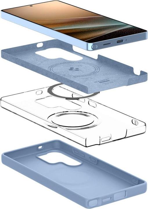 Produktbild Spigen Silicone Fit Mag Hülle für Samsung Galaxy S25 Ultra – blau (Samsung Galaxy S25 Ultra)