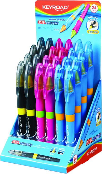 Keyroad Penna gel Smoozzy writer, 0,7 mm, confezionata in espositore, colori misti (Miscelazione dei colori, 1 x)