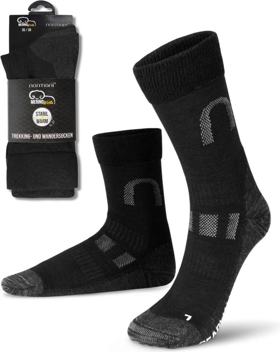 Image du produit Normani 2 paires de chaussettes de randonnée et de trekking en laine mérinos (35 - 38)